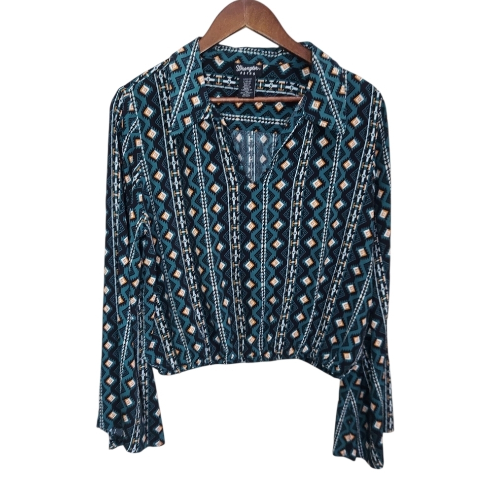 EUC Wrangler Retro Western Aztec Top - Picture 3 of 6